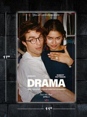 The Drama movie poster - 11x17 wall art print merch Zendaya Robert Pattinson